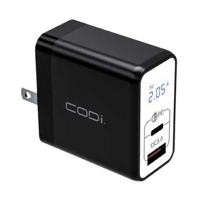 CODI, Chargeur mural USB-C Pd 30W, Charge rapide USB-A 3.0