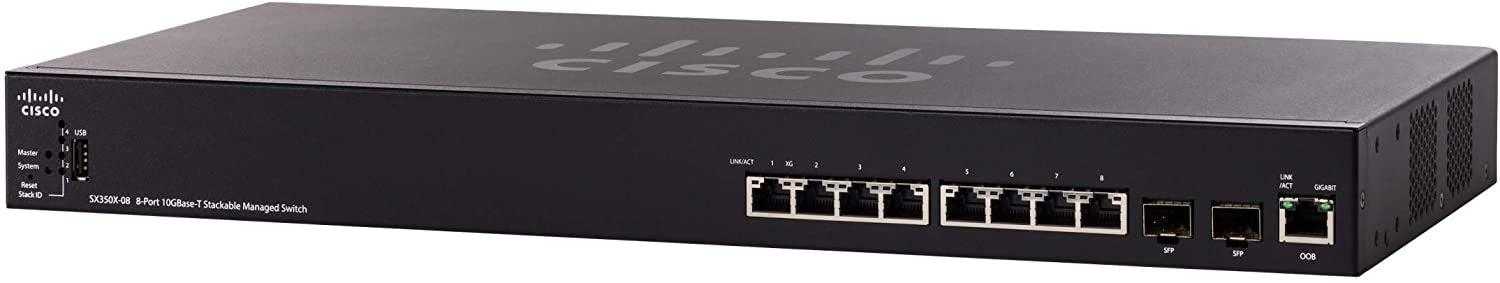 Cisco, Cisco 8 ports 10Gbase-T commutateur géré empilable L3 10G Ethernet (100/1000/10000) 1U noir