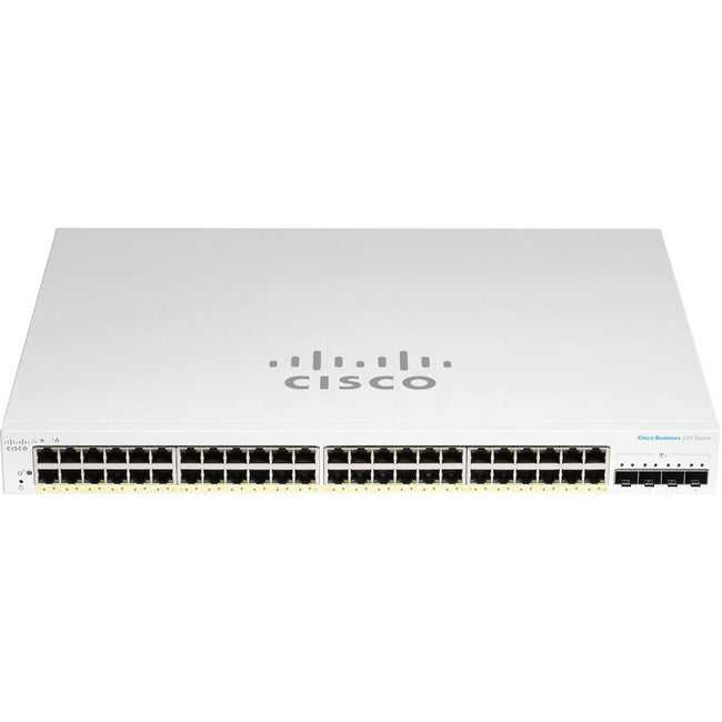 RÉSEAUX D'ENTREPRISE CISCO, Cisco Business 220 Series Cbs220-48P-4X - Switch - Intelligent - 48 X 10/100/1000 (Poe+) + 4 X 10 Gigabit Sfp+ (Uplink) - Montable en rack - Poe+ (382 W)