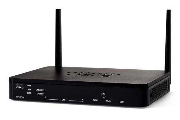 Cisco, Cisco Rv160W Routeur VPN Routeur sans fil Gigabit Ethernet Noir