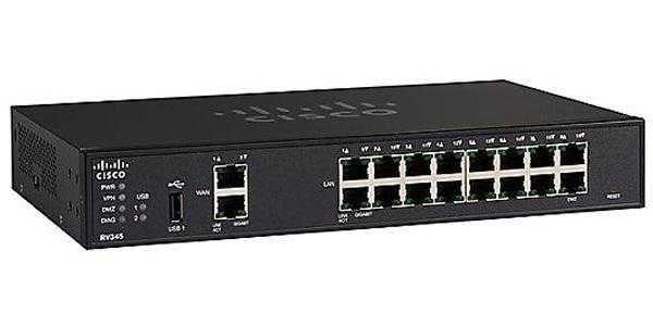 Cisco, Cisco Rv345 Routeur Filaire Gigabit Ethernet Noir